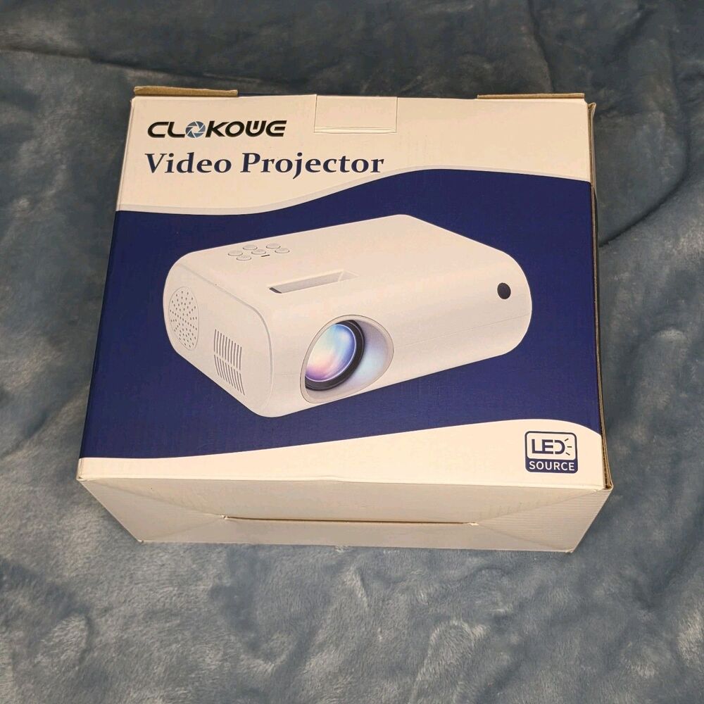 CLOKOWE M8 Mini Video Projector White, 1080p Full HD